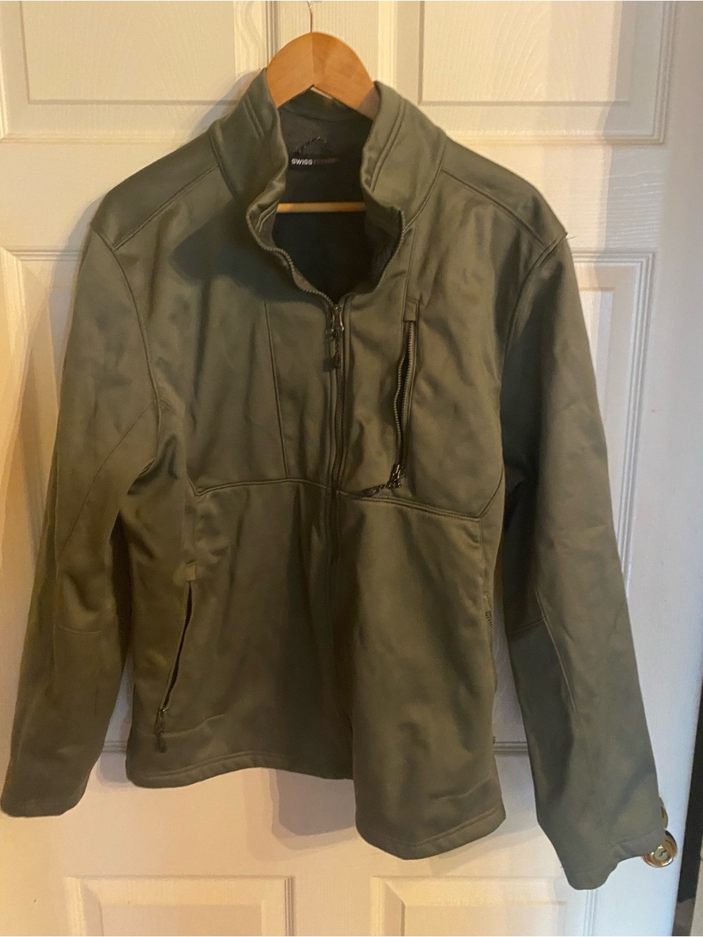 Swiss Tech Olive Green Lightweight Softshell Shirt Jacket